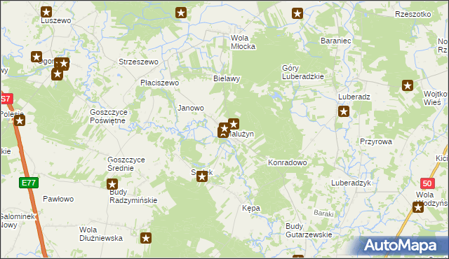 mapa Malużyn, Malużyn na mapie Targeo