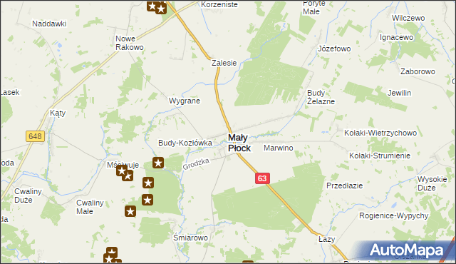 mapa Mały Płock, Mały Płock na mapie Targeo