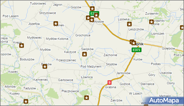 mapa Malżyn, Malżyn na mapie Targeo