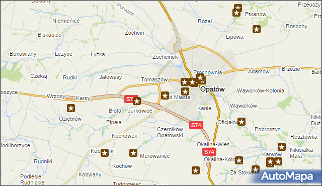 mapa Marcinkowice gmina Opatów, Marcinkowice gmina Opatów na mapie Targeo