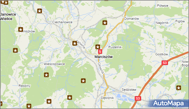 mapa Marciszów, Marciszów na mapie Targeo