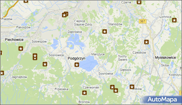 mapa Marczyce, Marczyce na mapie Targeo