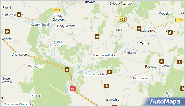 mapa Markowo-Wólka, Markowo-Wólka na mapie Targeo