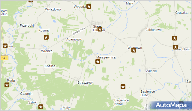 mapa Marszewnica, Marszewnica na mapie Targeo
