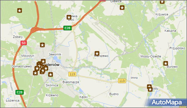 mapa Marszewo gmina Goleniów, Marszewo gmina Goleniów na mapie Targeo