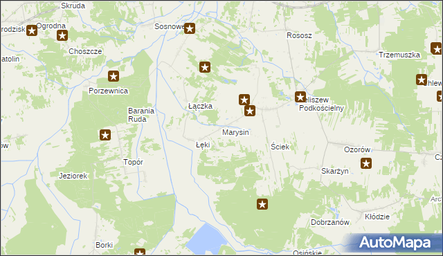 mapa Marysin gmina Kotuń, Marysin gmina Kotuń na mapie Targeo
