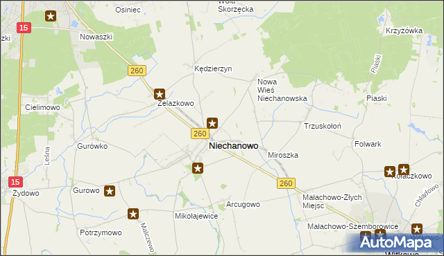 mapa Marysin gmina Niechanowo, Marysin gmina Niechanowo na mapie Targeo