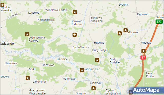 mapa Marysinek gmina Strzegowo, Marysinek gmina Strzegowo na mapie Targeo