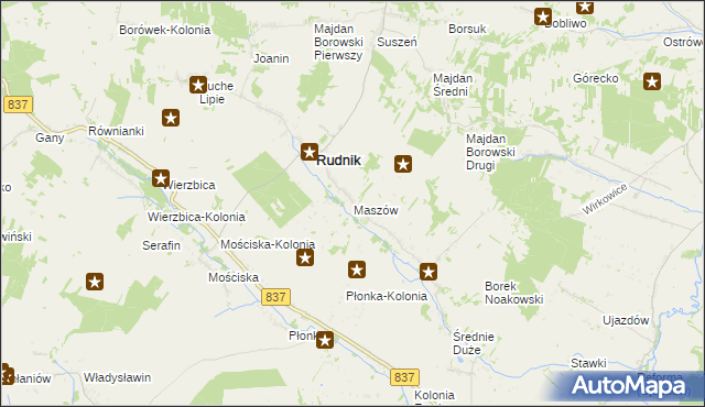 mapa Maszów, Maszów na mapie Targeo