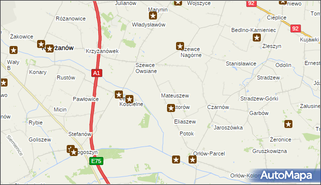 mapa Mateuszew, Mateuszew na mapie Targeo