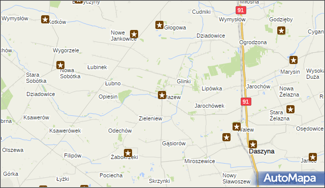 mapa Mazew, Mazew na mapie Targeo