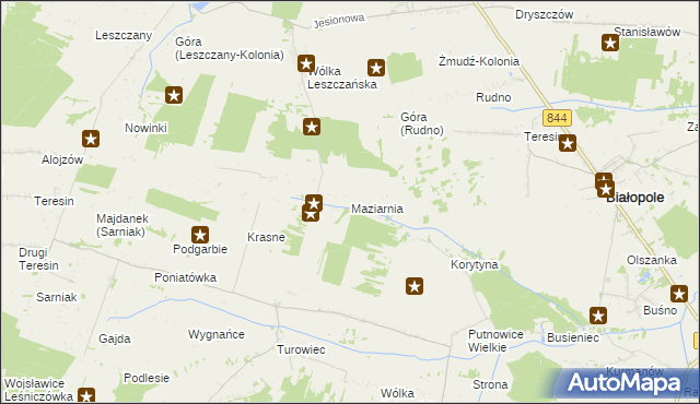 mapa Maziarnia gmina Żmudź, Maziarnia gmina Żmudź na mapie Targeo