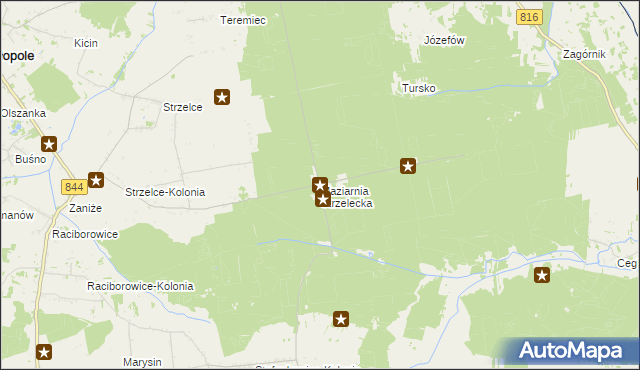 mapa Maziarnia Strzelecka, Maziarnia Strzelecka na mapie Targeo