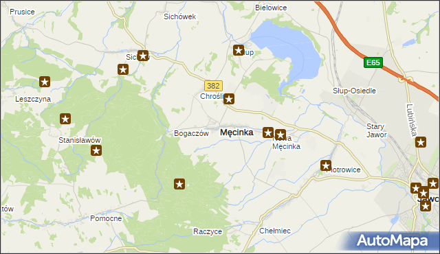 mapa Męcinka, Męcinka na mapie Targeo