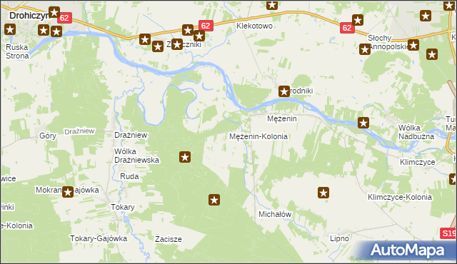 mapa Mężenin-Kolonia, Mężenin-Kolonia na mapie Targeo