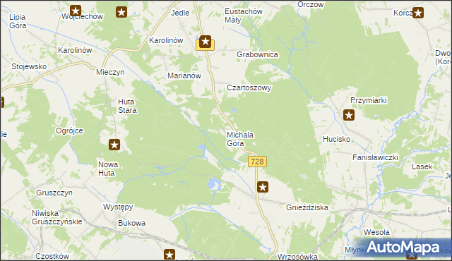 mapa Michala Góra, Michala Góra na mapie Targeo