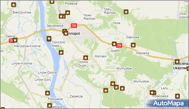 mapa Michalin gmina Annopol, Michalin gmina Annopol na mapie Targeo