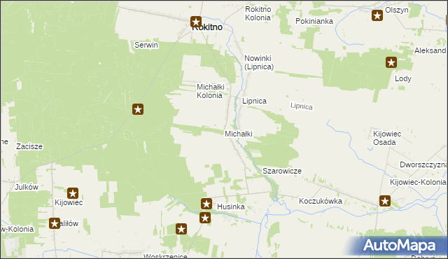 mapa Michałki gmina Rokitno, Michałki gmina Rokitno na mapie Targeo