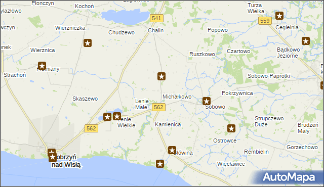 mapa Michałkowo gmina Dobrzyń nad Wisłą, Michałkowo gmina Dobrzyń nad Wisłą na mapie Targeo
