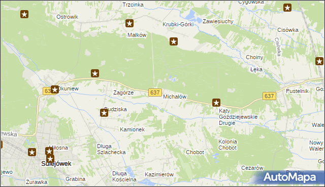mapa Michałów gmina Halinów, Michałów gmina Halinów na mapie Targeo