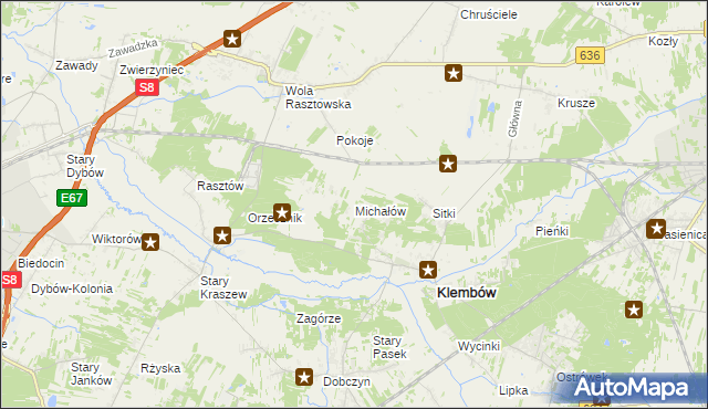 mapa Michałów gmina Klembów, Michałów gmina Klembów na mapie Targeo
