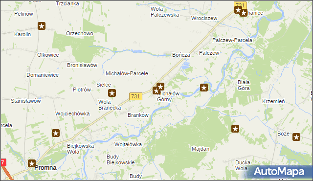 mapa Michałów Górny, Michałów Górny na mapie Targeo