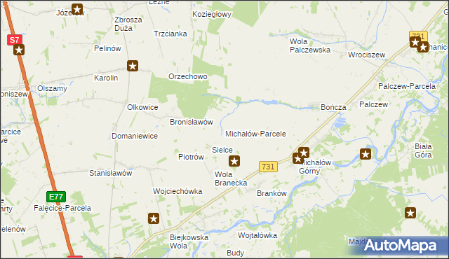 mapa Michałów-Parcele, Michałów-Parcele na mapie Targeo