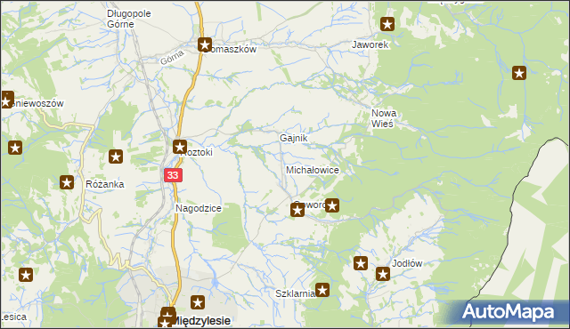 mapa Michałowice gmina Międzylesie, Michałowice gmina Międzylesie na mapie Targeo