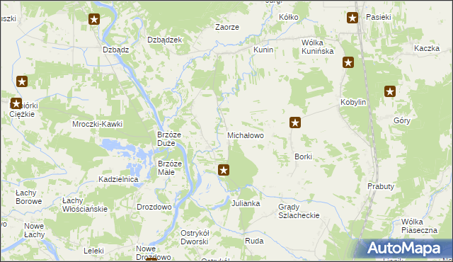 mapa Michałowo gmina Goworowo, Michałowo gmina Goworowo na mapie Targeo