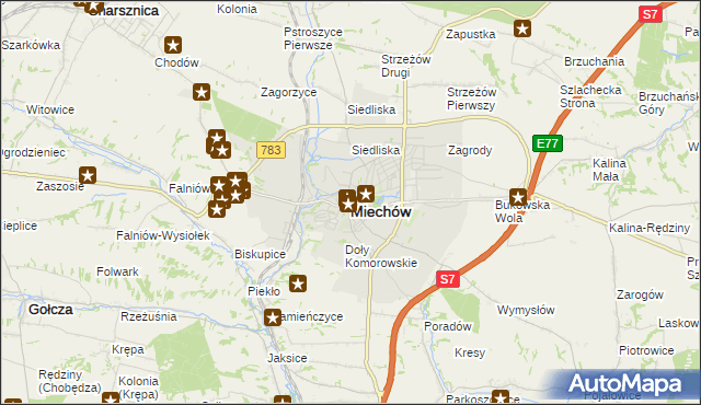 mapa Miechów, Miechów na mapie Targeo