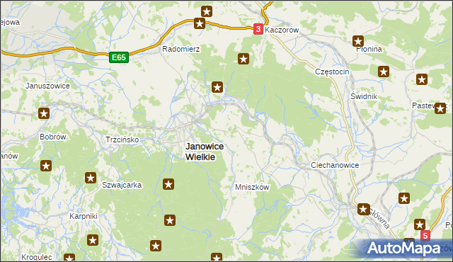 mapa Miedzianka gmina Janowice Wielkie, Miedzianka gmina Janowice Wielkie na mapie Targeo