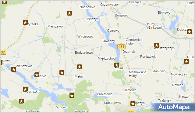 mapa Międzychód gmina Dolsk, Międzychód gmina Dolsk na mapie Targeo