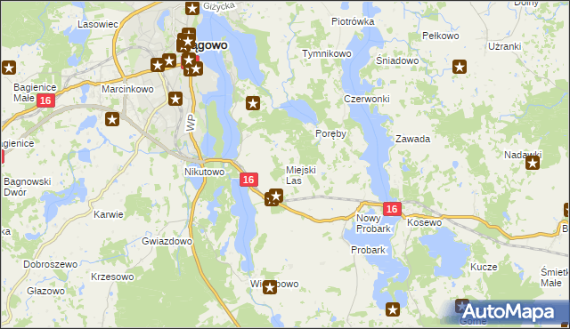 mapa Miejski Las, Miejski Las na mapie Targeo