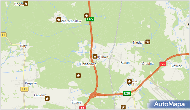 mapa Miękowo gmina Goleniów, Miękowo gmina Goleniów na mapie Targeo