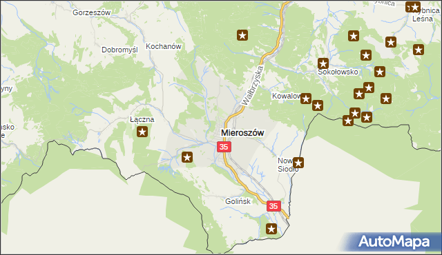 mapa Mieroszów, Mieroszów na mapie Targeo