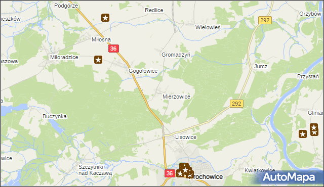 mapa Mierzowice, Mierzowice na mapie Targeo