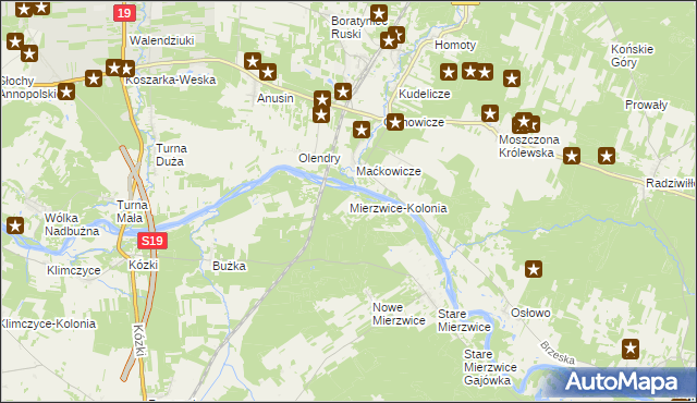 mapa Mierzwice-Kolonia, Mierzwice-Kolonia na mapie Targeo