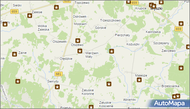 mapa Mierzwin Duży, Mierzwin Duży na mapie Targeo