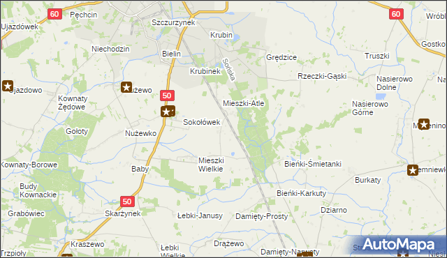 mapa Mieszki-Różki, Mieszki-Różki na mapie Targeo