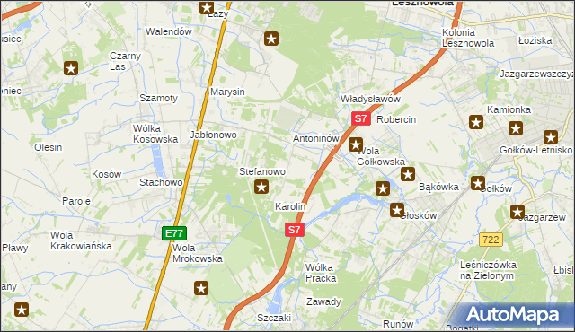 mapa Mieszkowo gmina Piaseczno, Mieszkowo gmina Piaseczno na mapie Targeo