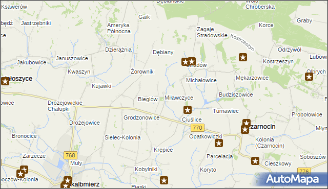 mapa Miławczyce, Miławczyce na mapie Targeo