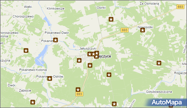 mapa Milejczyce, Milejczyce na mapie Targeo