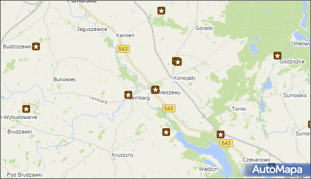 mapa Mileszewy, Mileszewy na mapie Targeo