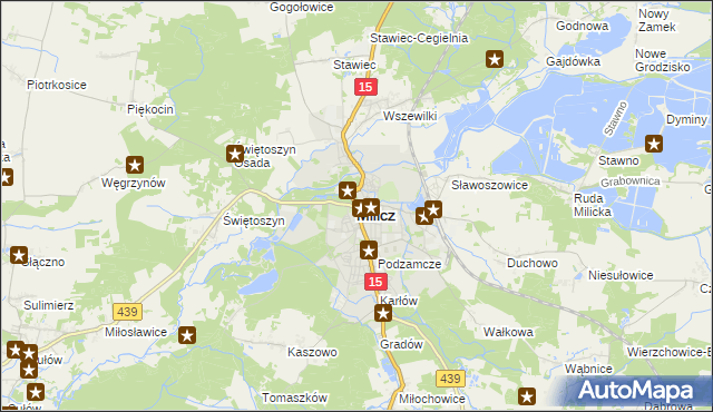 mapa Milicz, Milicz na mapie Targeo