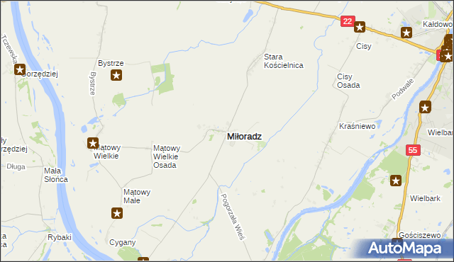 mapa Miłoradz, Miłoradz na mapie Targeo