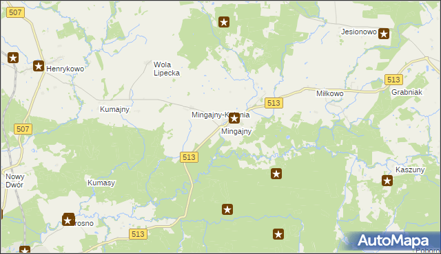 mapa Mingajny, Mingajny na mapie Targeo