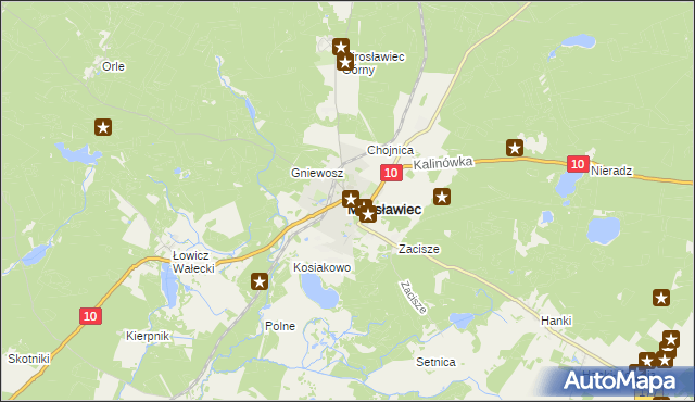 mapa Mirosławiec, Mirosławiec na mapie Targeo