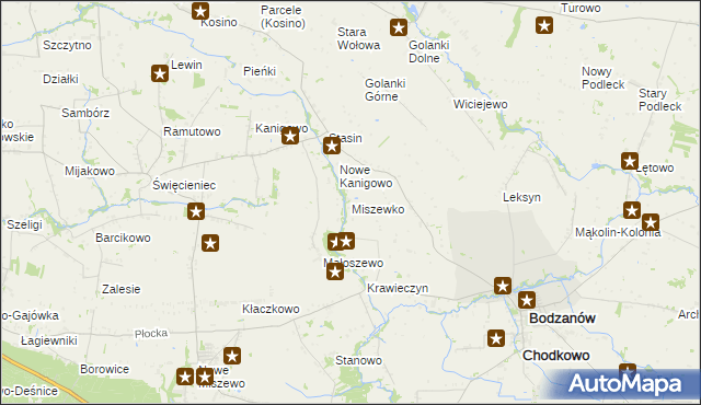 mapa Miszewko gmina Bodzanów, Miszewko gmina Bodzanów na mapie Targeo