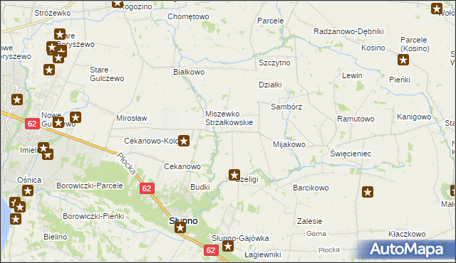 mapa Miszewko-Stefany, Miszewko-Stefany na mapie Targeo
