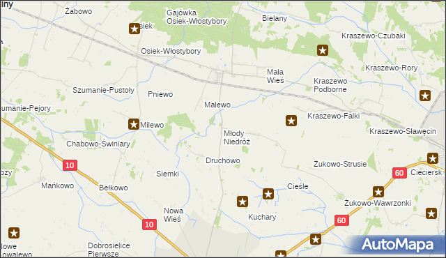 mapa Młody Niedróż, Młody Niedróż na mapie Targeo